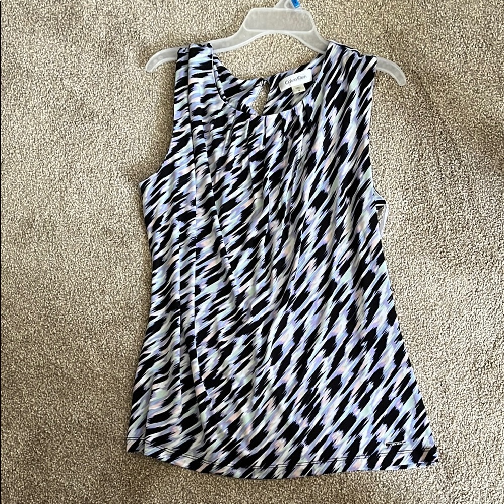 Calvin Klein Black and Colors Shell Top